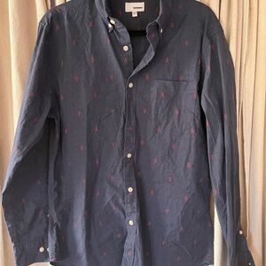 Sonoma Men's Navy Shirt with Red Details